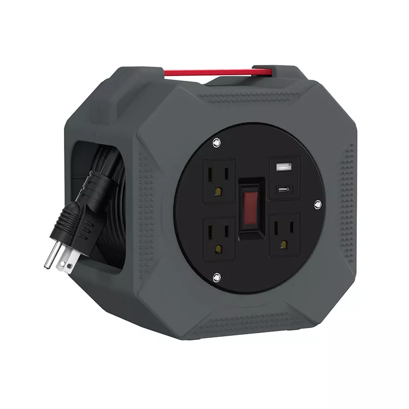 3 prize Usb2.4a Bobina de cablu din plastic 30ft