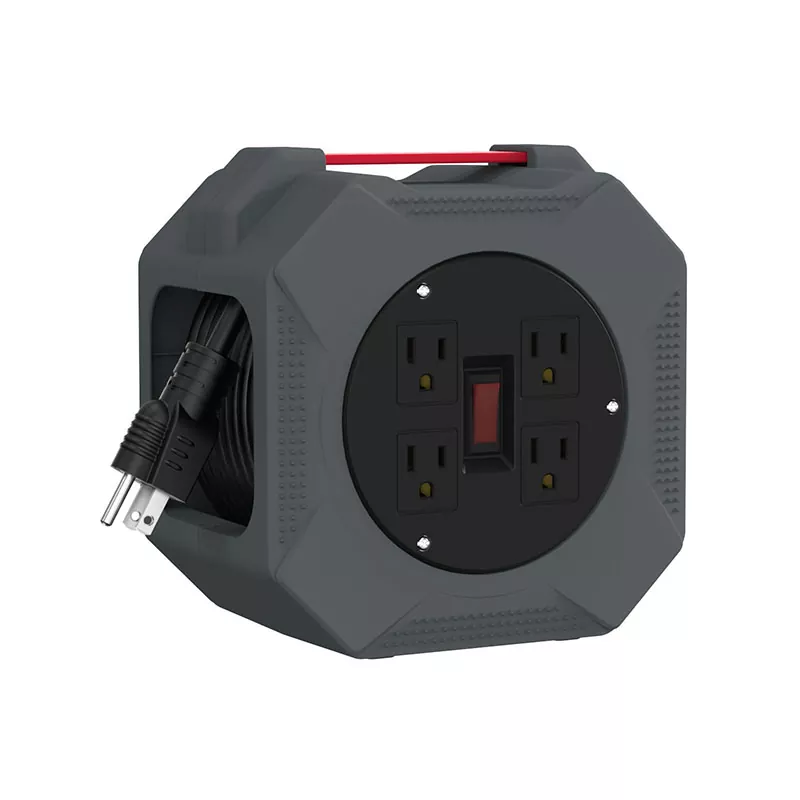 Bobina de cablu din plastic cu 4 prize 30ft Bobina de cablu din plastic cu 4 prize 30ft