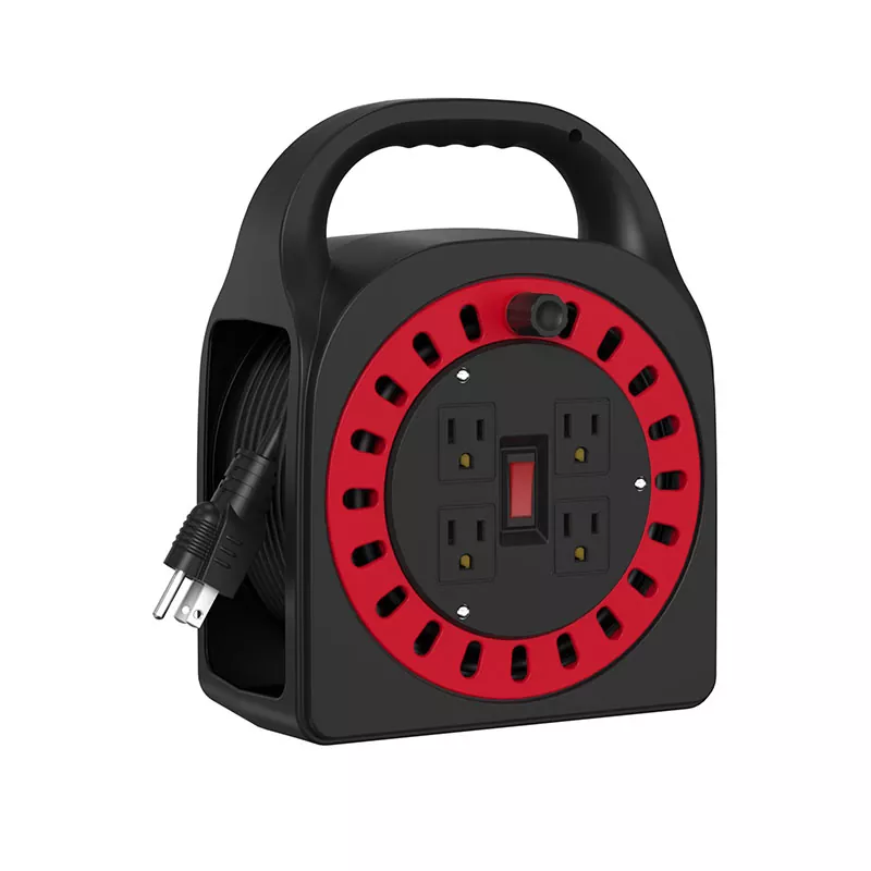 Bobina de cablu din plastic cu 4 prize 50ft Bobina de cablu din plastic cu 4 prize 50ft